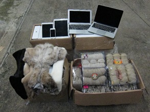 Tablet and notebook computers, high-end mobile phones, edible bird's nests and fur seized.