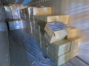 Some of the illicit cigarettes seized in the operation.