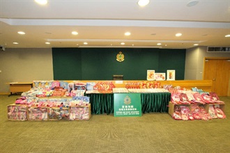 Some of the suspected infringing goods seized in the operations.