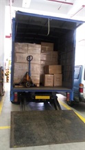 The lorry detained by Customs.