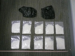 Some of the suspected methamphetamine seized.