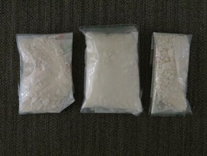 Hong Kong Customs yesterday (June 27) conducted an anti-narcotics operation in Cheung Sha Wan with seizure of suspected cocaine and suspected crack cocaine. Picture shows suspected cocaine seized by the Customs.