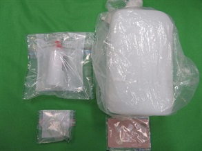 Hong Kong Customs yesterday (April 27) seized about 26 kilograms of suspected gamma-butyrolactone , 5 grams of suspected methamphetamine and drug inhalation apparatus with an estimated market value of about $500,000 in Cheung Sha Wan and Kowloon Bay.