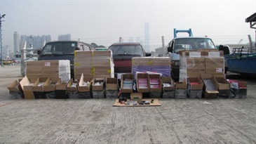 The three vehicles and electronic goods seized.