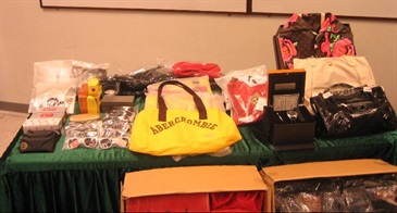 The counterfeit goods seized by Customs officers.
