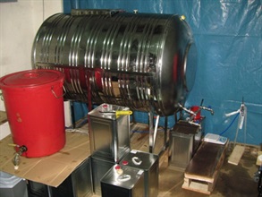 The bottling apparatus seized from one of the wholesalers.