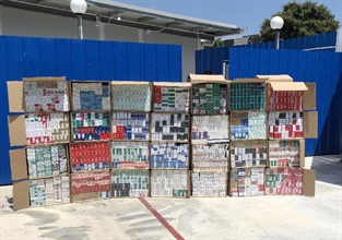 Hong Kong Customs today (June 16) seized about 500 000 suspected illicit cigarettes with an estimated market value of about $1.3 million and a duty potential of about $1 million in Yuen Long.