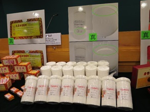 The suspected counterfeit medicines seized in the operations.