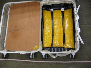 Some of the methamphetamine was found inside a suitcase.
