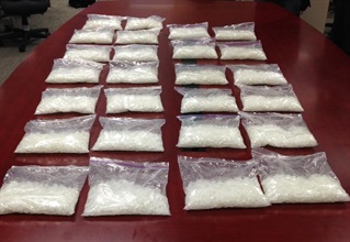 The methamphetamine seized in the operation.