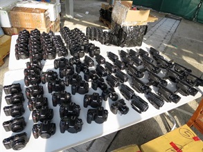 The seized cameras and video cameras.