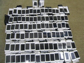Mobile phones seized in the operation.
