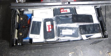 Smuggled goods were found inside altered battery cases.