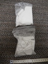 The suspected heroin seized.