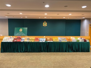 A person-in-charge of a counterfeit medicine syndicate was sentenced to 30 months' imprisonment today (November 2) by the Tsuen Wan Magistrates' Courts after being convicted of possessing for trade counterfeit medicines and possessing controlled medicines, in contravention of the Trade Descriptions Ordinance and the Pharmacy and Poisons Ordinance respectively. Photo shows some of the counterfeit medicines involved in the case, which were seized by Customs officers during a special operation codenamed "Sniper" in December 2019.