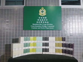 Hong Kong Customs yesterday (April 27) detected a suspected smuggling case at the Shenzhen Bay Control Point and seized a batch of suspected smuggled goods and a batch of frozen meat without a relevant health certificate or written permission. The total estimated market value of the seizures was about $10 million. Photo shows the suspected smuggled alternative smoking products seized.