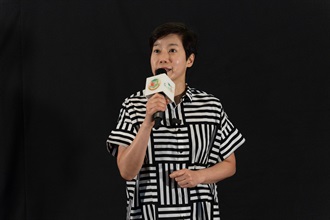 The Commissioner of Customs and Excise, Ms Louise Ho, today (October 15) attended a "Customs YES" National Day celebration event - "Starry Road" movie screening and sharing session. Photo shows Ms Ho delivering welcoming remarks.
