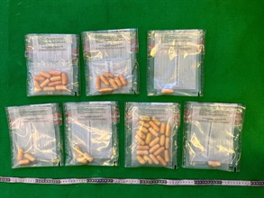 Hong Kong Customs on November 16 detected a dangerous drugs internal concealment case involving an incoming passenger at Hong Kong International Airport and seized about 530 grams of suspected cocaine with an estimated market value of about $650,000. Photo shows the suspected cocaine seized.