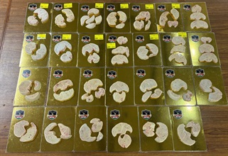 Hong Kong Customs conducted a territory-wide inspection earlier and purchased samples of seven duck liver and goose liver products, some samples among which are suspected to have false claims. Photo shows a sample which claimed to be goose liver identified by the Government Laboratory as duck liver after testing.