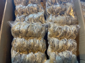 Hong Kong Customs on March 7 detected a suspected smuggling case involving a river trade vessel. A large batch of suspected smuggled goods with a total estimated market value of about $24 million was seized. Photo shows some of the suspected smuggled birds' nests seized.