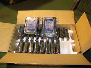 Seized computer hard disks.