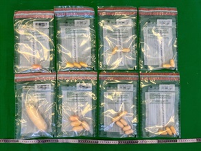 Hong Kong Customs on August 11 detected a dangerous drugs internal concealment case involving an incoming passenger at Hong Kong International Airport, and seized about 624 grams of suspected cocaine with an estimated market value of about $500,000. Photo shows the suspected cocaine seized.