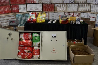 Illicit cigarettes and tobacco seized in the operation.