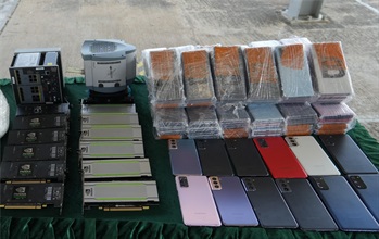 Hong Kong Customs on March 22 detected a suspected smuggling case involving a fishing vessel in the western waters of Hong Kong. A batch of smuggled goods with a total estimated market value of about $25 million was seized. Photo shows some of the suspected smuggled electronic products seized.