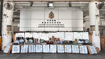 Hong Kong Customs on April 4 detected a sea smuggling case involving an ocean-going vessel at the Kwai Chung Container Terminals. A large batch of suspected smuggled electronic goods, including integrated circuits, computer parts, motherboards and laboratory equipment, with a total estimated market value of about $70 million was seized. Photo shows the suspected smuggled goods seized.