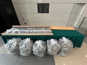 Hong Kong Customs seized about 60 kilograms of suspected cannabis buds, with an estimated market value of about $13 million, in Kwai Chung on April 10. Photo shows the suspected cannabis buds seized from a shipment of wooden floors.