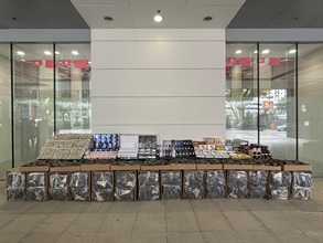 Hong Kong Customs on June 27 detected a suspected smuggling case involving a river trade vessel. A large batch of suspected smuggled goods, including about 570 000 suspected pharmaceutical products, about 1 500 kilograms of dried shark fins, about 47kg of shisha tobacco, about 42kg of bird's nests, about 38kg of cigars and 1 380 mobile phones, with a total estimated market value of about $34 million was seized.