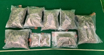Hong Kong Customs on July 15 and yesterday (July 16) detected two drug trafficking cases involving air passengers at Hong Kong International Airport and seized about 1.1 kilograms of suspected cocaine and about 12kg of suspected cannabis buds with a total estimated market value of about $3.5 million. Photo shows the suspected cannabis buds seized.