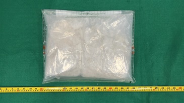 Hong Kong Customs July 16 seized about 2 kilograms of suspected methamphetamine with an estimated market value of about $1.1 million at the Shenzhen Bay Control Point. Photo shows the suspected methamphetamine seized.