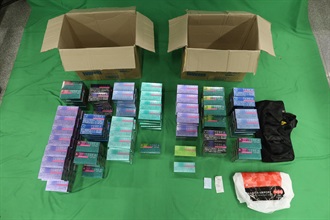A 27-year-old incoming male passenger was sentenced to four months' imprisonment by the West Kowloon Magistrates' Courts today (September 30) for importing alternative smoking products, in contravention of the Import and Export Ordinance. Photo shows the alternative smoking products seized.