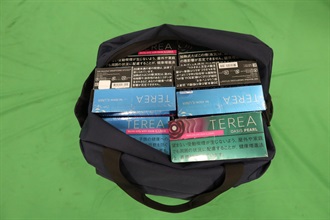 A 50-year-old incoming male passenger was sentenced to three months' imprisonment by the West Kowloon Magistrates' Courts today (October 30) for importing alternative smoking products, in contravention of the Import and Export Ordinance. Photo shows the alternative smoking products seized.