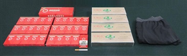 An incoming passenger was sentenced to five weeks' imprisonment and fined $2,000 by the Fanling Magistrates' Courts today (November 6) for possessing duty-not-paid cigarettes and failing to declare them to Customs officers, in contravention of the Dutiable Commodities Ordinance. Photo shows the duty-not-paid cigarettes seized.