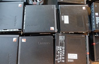 Hong Kong Customs detected two suspected smuggling cases involving ocean-going vessels on October 27 and 31. Large batches of suspected smuggled goods with a total estimated market value of about $64 million were seized. Photo shows some of the electronic products seized.