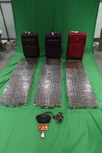 One incoming 38-year-old male passenger was sentenced to four months imprisonment by the West Kowloon Magistrates' Courts today (January 7) for importing duty-not-paid cigarettes and failing to declare them to Customs officers, in contravention of the Dutiable Commodities Ordinance. Photo shows the duty-not-paid cigarettes seized.