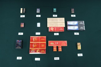 An incoming male passenger was sentenced to two months' imprisonment and fined $2,000 by the Tuen Mun Magistrates' Courts today (February 6) for possessing duty-not-paid cigarettes and failing to declare them to Customs officers, as well as for importing prohibited articles not under and in accordance with the import licence, in contravention of the Dutiable Commodities Ordinance and the Import and Export Ordinance. Photo shows the duty-not-paid cigarettes and pharmaceutical products seized from the 42-year-old male passenger.