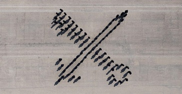 Hong Kong Customs Passing-out Parade was held today (February 6). Photo shows the parade forming the pattern of Sword and Key of the Customs crest.