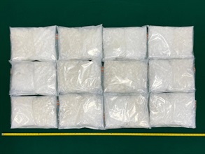 Hong Kong Customs detected two dangerous drug cases on March 10 and seized a total of about 106 kilograms of suspected cannabis buds and about 36kg of suspected ketamine, with a total estimated market value of about $36.5 million. Three persons suspected to be connected with the cases were arrested. Photo shows the suspected ketamine seized.