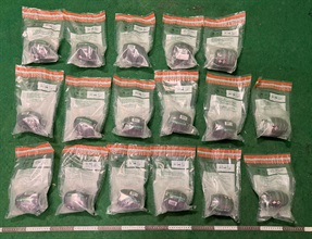 Hong Kong Customs yesterday (March 19) detected two dangerous drug cases and seized a total of about 23 kilograms of suspected ketamine with a total estimated market value of about $9.4 million at Hong Kong International Airport. Photo shows the suspected ketamine seized in the first case.