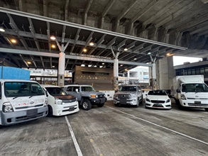 Hong Kong Customs, the Fire Services Department and the Hong Kong Police Force mounted a territory-wide joint operation codenamed "Knockout" targeting illicit fuel activities from April 13 to 20, aiming to cut off the supply of illicit fuel and tackle illegal fuelling activities in downtown areas. Photo shows the vehicles seized in the joint operation.