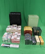 An incoming passenger was sentenced to three months' imprisonment and fined $1,000 by the West Kowloon Magistrates' Courts today (May 19) for importing duty-not-paid cigarettes and failing to declare them to Customs officers, in contravention of the Dutiable Commodities Ordinance. Photo shows the duty-not-paid cigarettes seized.