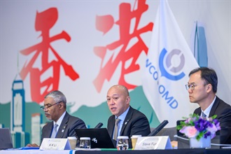 The 27th World Customs Organization Asia/Pacific Regional Heads of Customs Administrations Conference held by Hong Kong Customs concluded today (May 20). Photo shows the Assistant Commissioner (World Customs Organization) of Customs and Excise, Mr Li Kin-kei (centre), convening the Conference.