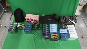 An incoming passenger was sentenced to six months' imprisonment and fined $1,000 by the West Kowloon Magistrates' Courts today (June 1) for importing duty-not-paid cigarettes and failing to declare them to Customs officers, in contravention of the Dutiable Commodities Ordinance. Photo shows the duty-not-paid cigarettes seized.