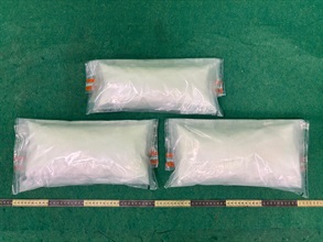Hong Kong Customs yesterday (June 20) and today (June 21) detected three drug trafficking cases involving passengers at Hong Kong International Airport and seized about 29 kilograms of suspected ketamine and 2.85kg of suspected cocaine with a total estimated market value of about $13 million. Photo shows the suspected ketamine seized in the third case.