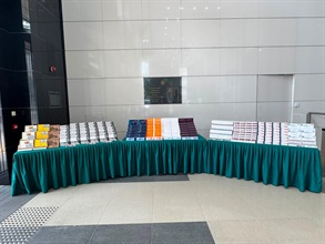 Hong Kong Customs has mounted a special enforcement operation since late June against sea smuggling activities involving river trade vessels. Since the operation began, Customs has detected five cases involving river trade vessels departing from Hong Kong for Macao, seizing large batches of smuggled goods with an estimated value of about $87.5 million. Photo shows the suspected smuggled goods seized.