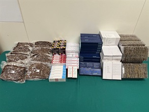 Hong Kong Customs detected a suspected smuggling case involving a river trade vessel on July 27. Large batches of suspected smuggled goods with a total estimated market value of about $4 million were seized. Photo shows some of the suspected smuggled goods seized.