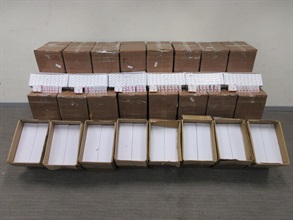 Hong Kong Customs has conducted special operations since late September to strengthen enforcement against sea smuggling activities to Macao by river trade vessels and seized a large batch of smuggled goods with an estimated market value of over $77 million. Photo shows some of the suspected smuggled goods seized.